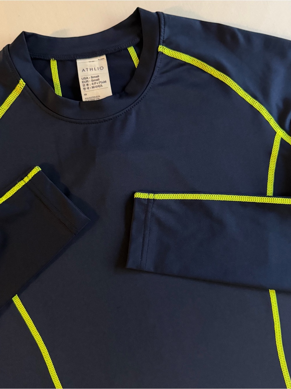 Athlio Compression Shirt Men S SLIM Contrast Stitching Performance Gym Shirt